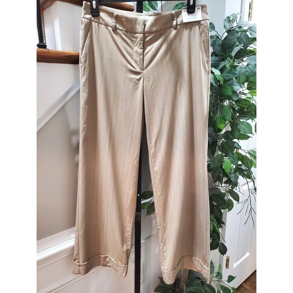 New York & Co. Women's Beige Polyester High Rise Straight Fit Dress Pant Size 10 - Picture 1 of 13